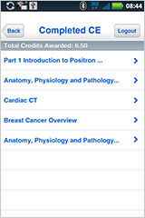 Android CME Tracker Completed CE Report Screen