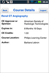 Android CME Tracker Uncompleted CE Course Details Screen