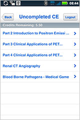 Android CME Tracker Uncompleted CE Report Screen